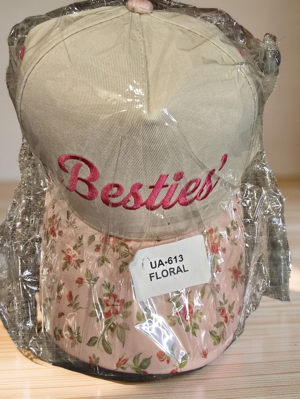 Zenana Outfitters Besties Floral Brim Two-Tone Baseball Hat NEW